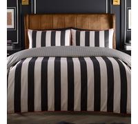 'Festivo Circus Stripe' Striped Print 100% Cotton Duvet Cover Set Laurence Llewelyn-Bowen Black King