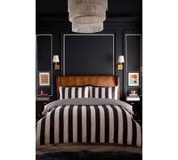 Laurence Llewelyn-Bowen 'Festivo Circus Stripe' Striped Print 100% Cotton Duvet Cover Set in Black | Size: King