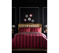 Laurence Llewelyn-Bowen 'Festivo Circus Stripe' Striped Print 100% Cotton Duvet Cover Set in Red | Size: King