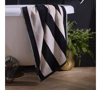 Laurence Llewelyn-Bowen Festivo Stripe Bath Sheet Black - Extra-Large Soft Absorbent 100% Cotton Bold Wide Stripe Bathroom Towel, Durable Everyday Use Bath Sheet for Luxurious Modern Bathrooms - Black