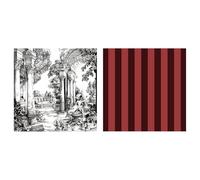 Laurence Llewelyn-Bowen Festivo Toile Napkins 40 x 40cm - Red 100% Cotton Table Napkins with Decorative Toile Pattern, Set of 4