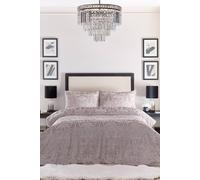 Laurence Llewelyn-Bowen - Linen Embossed Damask Duvet Cover - Double Bedding Size (200 x 200cm) - 2 Pillowcases - Cream Linen Velvet Damask Bedding - Luxury Bedding Set - Jacquard Duvet Set