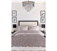 Laurence Llewelyn-Bowen 'Firenza' Damask Velvet Duvet Cover Set in Light Beige | Size: Double Laurence Llewelyn-Bowen Light Beige Double