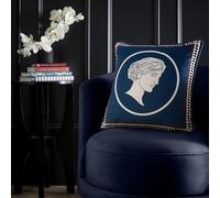Laurence Llewelyn-Bowen Goddess Velvet Cushion 43 x 43cm Teal - Soft Velvet Decorative Cushion with Piped Edge, Includes Cushion Pad