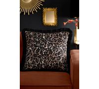Laurence Llewelyn-Bowen 'josephine' Leopard Print Velvet Filled Cushion In Gold Gold