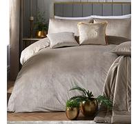 'Montrose' Luxury Velvet Duvet Cover Set Laurence Llewelyn-Bowen Natural Double