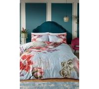 Mayfair Lady Cotton Duvet Cover and Pillowcase Set Blue