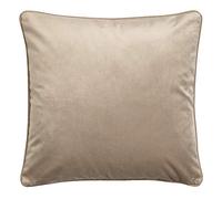 Laurence Llewelyn-Bowen Montrose Brown Beige Velvet Cushion-43 x 43cm Cream, Polyester, Linen, 43 x 43cm (Filled Cushion)