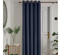- Montrose - Velvet Blackout Eyelet Single Panel Door Curtain - 66" Width x 84" Drop (168 x 214cm) in Navy