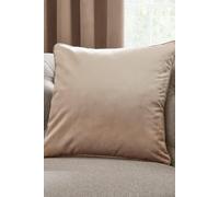 Laurence Llewelyn-Bowen Montrose Brown Beige Velvet Cushion-43 x 43cm Cream, Polyester, Linen, 43 x 43cm (Filled Cushion)