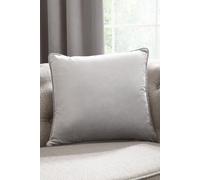 Laurence Llewelyn-Bowen Montrose Cushion-43 x 43cm Velvet, Polyester, Silver/Light Grey, 43 x 43cm (Filled Cushion)
