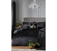 Laurence Llewelyn-Bowen 'Montrose' Luxury Velvet Duvet Cover Set in Black | Size: Super King