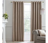 Laurence Llewelyn-Bowen Montrose Velvet Blackout-Coated Pair Of Natural Eyelet Curtains