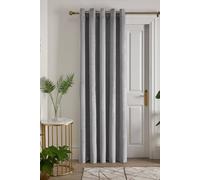Laurence Llewelyn-Bowen 'montrose' Velvet Blackout Eyelet Single Panel Door Curtain In Silver Silver