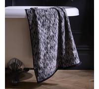Laurence Llewelyn-Bowen Orion Bath Sheet Black - Extra-Large Soft Absorbent 100% Cotton Woven Abstract Textured Towel with Bold Border,Everyday Use Bath Sheet for Luxurious Modern Bathrooms - Black