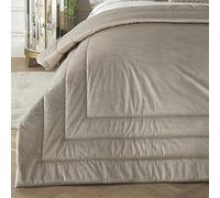 'Chic' Luxury Soft Velvet Frame Stitched Warm And Cosy Bedspread Laurence Llewelyn-Bowen Light Grey One Size