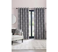 Laurence Llewelyn-Bowen 'romilly' Floral Jacquard Blackout Pair Of Eyelet Curtains In Natural Natural