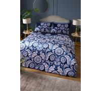 Laurence Llewelyn-Bowen 'Romilly' Floral Jacquard Duvet Cover Set in Blue | Size: Double