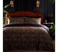 Laurence Llewelyn-Bowen Roxy Leopard Print 100% Cotton Sateen Black Duvet Cover Set