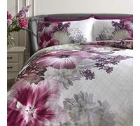 Laurence Llewelyn-Bowen - Royal Floral Duvet Cover - Super King Bedding Size (260 x 220cm) - Soft 100% Cotton - 2 Pillowcases - Luxury Bedding with Flowers - Purple Floral Duvet Cover - Mayfair Lady