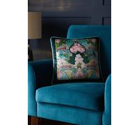 Laurence Llewelyn-Bowen 'suburban Jungle' Soft Touch Velvet Filled Cushion In Teal Teal