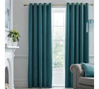 Laurence Llewelyn-Bowen - Teal Velvet Curtains W46 x L54" (117 x 137cm) - 2 Panels - Blackout Curtains for Bedroom - Teal Blue Eyelet Curtains - Thermal/Soundproof Curtains - Montrose Collection