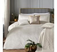 Laurence Llewelyn-Bowen - Velvet Duvet Cover Set - Super King Size (260 x 220cm) - 2 Pillowcases - Soft Touch - Luxury Bedding Set - Ivory White