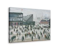 Laurence Stephen Lowry Going to The Match by L. S. Lowry Posters Prints Canvas Deco Paintings Wall Art Frame 12" L X 18" W