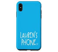 Lauren's Phone Lauren Personalized Name White Aqua Blue Case for iPhone XS Max