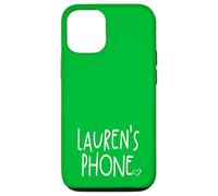 Lauren's Phone Lauren Personalized Name White Green Case for iPhone 12/12 Pro