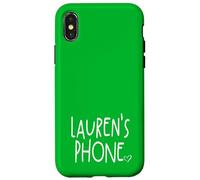 Lauren's Phone Lauren Personalized Name White Green Case for iPhone X/XS