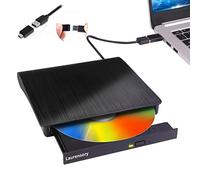 Laurensory External DVD Drive USB 3.0 Type-C USB Portable Player for Laptop CD DVD +/-RW Disk Drive CD ROM Burner Writer CD/DVD Burner Reader Compatible with Desktop Windows Linux OS Apple MacBook