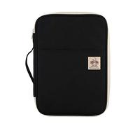 LAURENT A4 Document Storage Bag Waterproof Oxford Cloth Multifunctional Business Organizer Bag File Folder Stationery Organizer Zipper (Black)