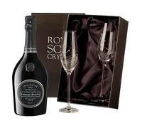 Laurent Perrier Brut Vintage Champagne with 2 Royal Scot Diamante Flutes