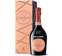Laurent-Perrier Cuvee Rose Non-Vintage Champagne in Gift Box, Mr & Mrs Wedding Day Engraved, 75 cl