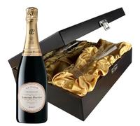 Laurent Perrier La Cuvee Brut and Flutes in Wooden Hinged Presentation Box | Champagne 75cl 12% abv