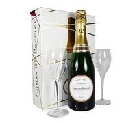 Laurent Perrier La Cuvee Champagne 75cl and 2 Flutes Presented in a Limited Edition Gift Box - Gift ideas for Birthday, Christmas, Anniversary, Business, Corporate and Thank You