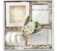 LaurGifts Sweet Coconut Spa Gift Box for Women - Birthday Gift for Her with Candle & Spa Set - Dutch Flower Fields Inspired Relaxing Gifts for Mom, Wife, Sister, Friend, Coworker