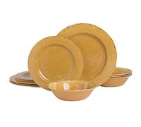 Laurie Gates Gibson Mauna Dinnerware Set, Service for 4 (12pc), Golden Yellow