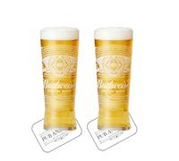 Laurie's Pub and Bar Accessories | Budweiser Half Pint Glasses | Set of 2