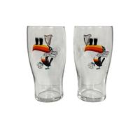 Laurie's Pub and Bar Accessories | Guinness Premier League Toucan Pint Glass | Set of 2