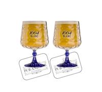 Laurie's Pub and Bar Accessories | Kronenbourg Blanc 1664 Half Pint Glass | Set of 2