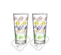 Laurie's Pub and Bar Accessories Strongbow Cider Colourful Pint Glass Set, Set of 2