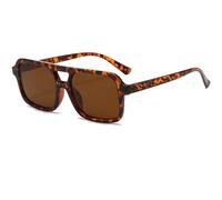 Laurinny Retro Square Sunglasses for Women Men 70s Tinted Square Sun Glasses Trendy Classic Shades(Tortoise/Brown)