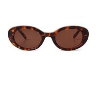 Laurinny Retro Trendy Oval Sunglasses for Women Men Vintage 90s Sun Glasses Tortoise Shades Eyewear(Tortoise/Brown)