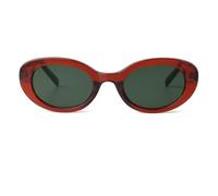 Laurinny Retro Trendy Oval Sunglasses for Women Men Vintage 90s Sun Glasses Tortoise Shades Eyewear(Brown/Green)