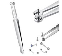 LAURITAMI 1 Pcs Piercing Changing Tool, Stainless Steel Piercing Pliers Grabber Removal Bars Tool Unscrew and Screw, Pliers for Nose, Ear, Lip & Labret Jewelry