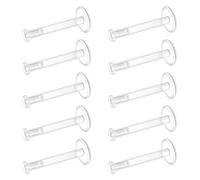 LAURITAMI 10Pcs 16G Clear Labret Studs Plastic Flat Top Lip Bar Retainers Clear Invisible Helix Cartilage Earrings Tragus Stud 6mm 8mm 10mm 12mm for Work Surgery MRI School, for Women Men
