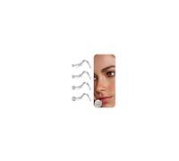 LAURITAMI 20G Titanium Nose Stud Silver, 1.5mm 2mm 2.5mm 3mm Diamond Nose Studs Screw Shaped Titanium Nose Piercing Jewellery for Women Men,4 Pieces