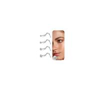 LAURITAMI 20G Titanium Nose Stud Silver, 1.5mm 2mm 2.5mm 3mm Diamond Nose Studs Screw Shaped Titanium Nose Piercing Jewellery for Women Men,4 Pieces